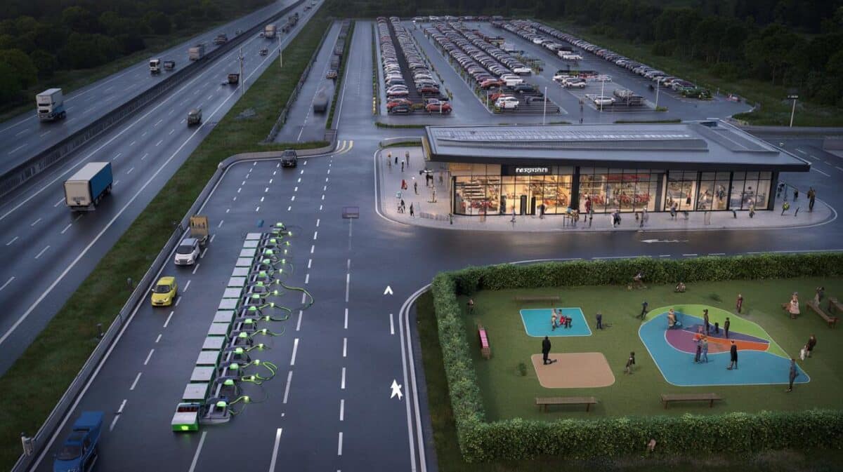 Mega new UK motorway service station with 550 parking spaces, shops & play area is planned in landmark project