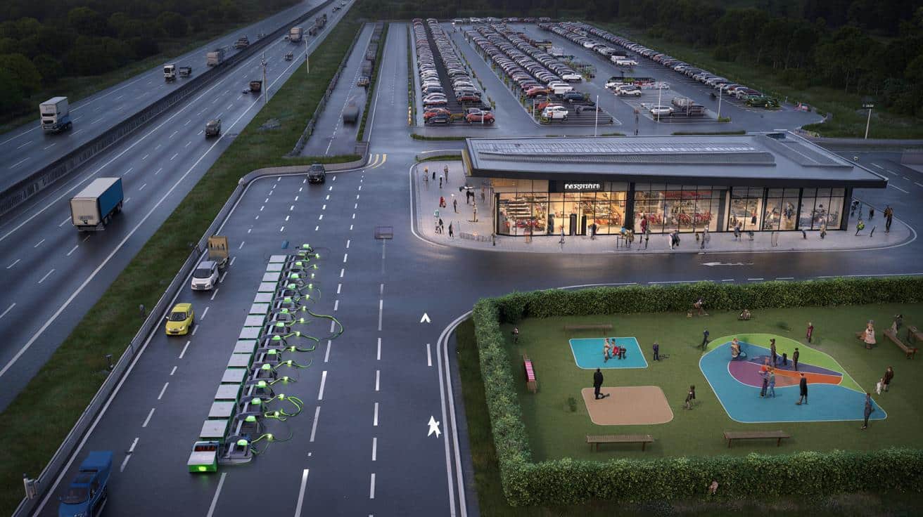 Mega new UK motorway service station with 550 parking spaces, shops & play area is planned in landmark project